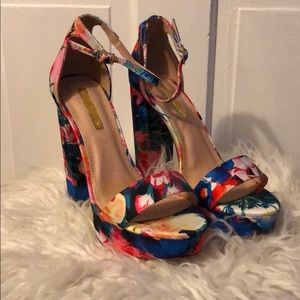 Floral Block Heel